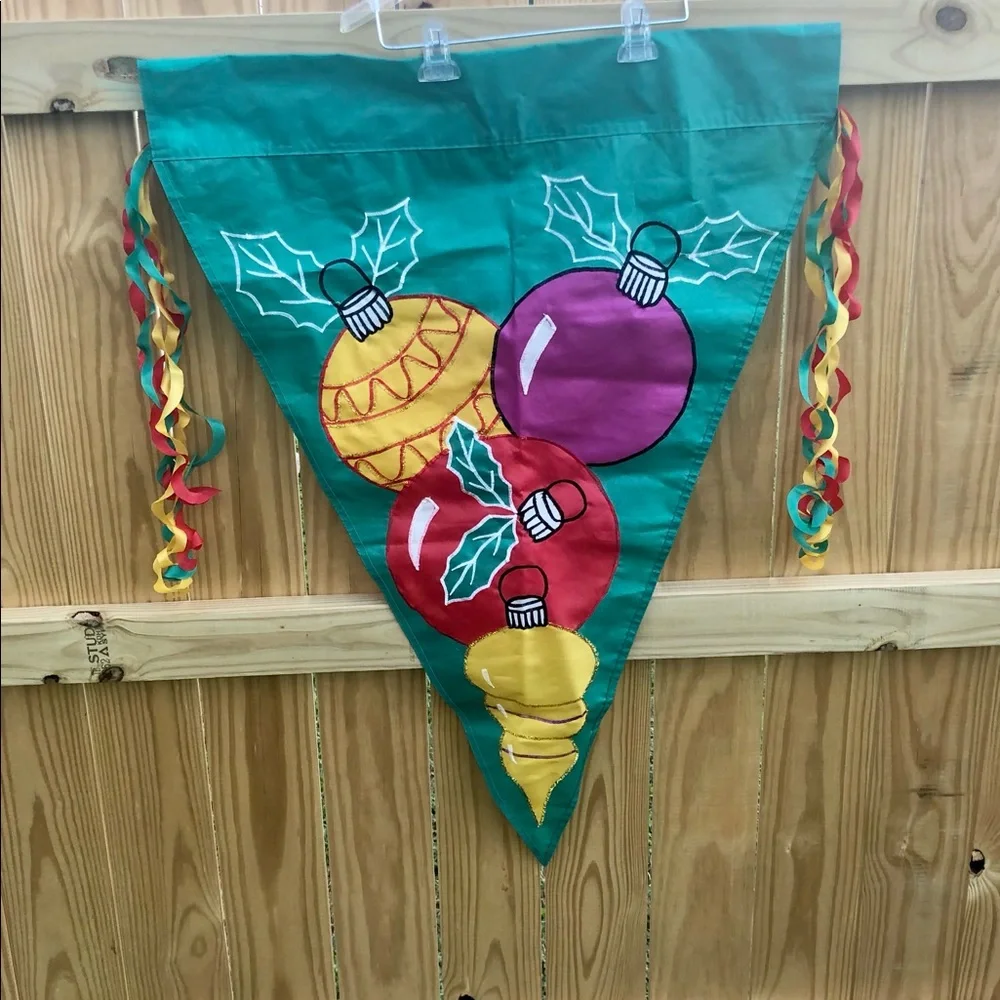 Christmas Holiday Flag Large Ornaments